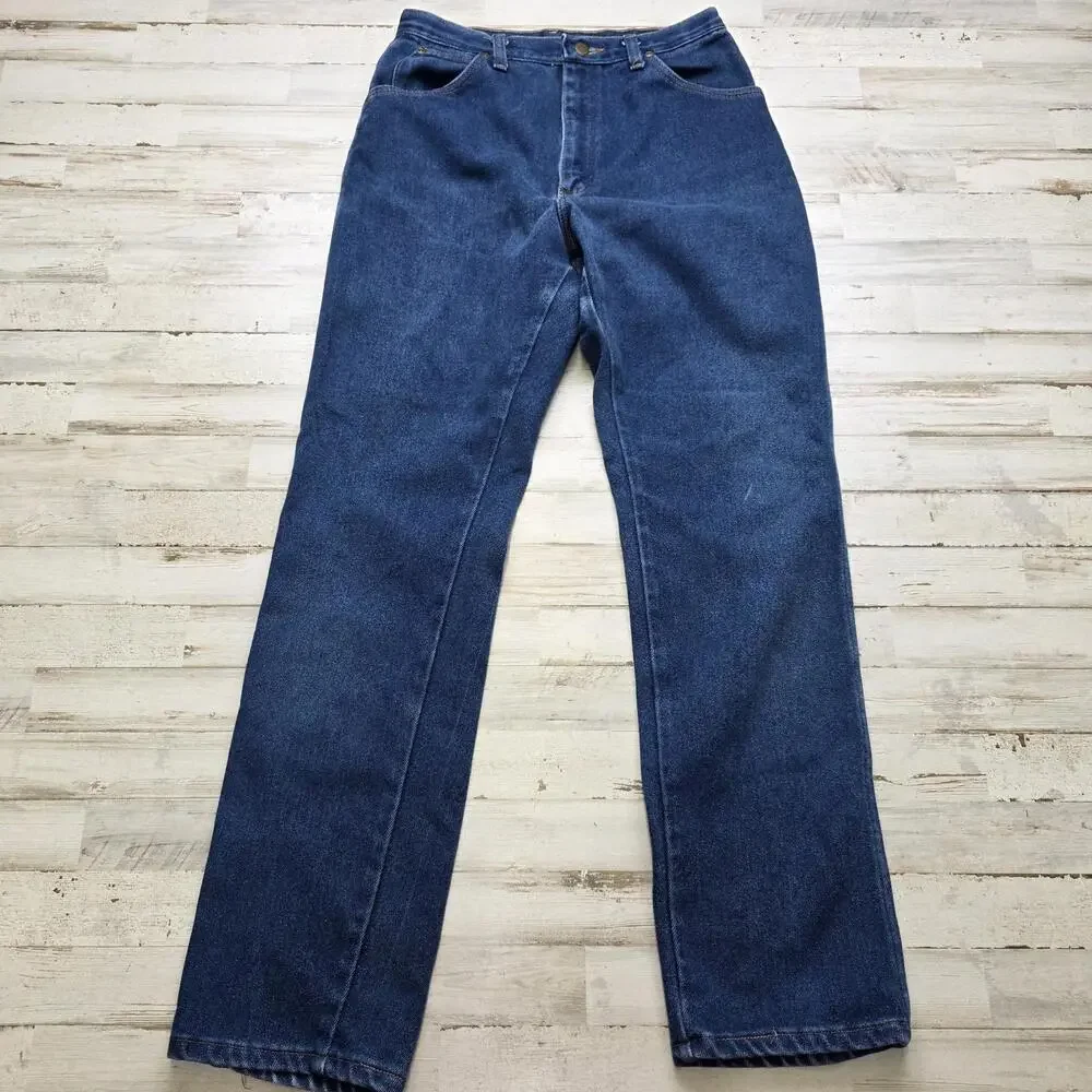 Vintage 70s Wrangler Jeans Women No Fault Denim High Waist MOM 14x32 Fits 28" - Picture 3 of 10